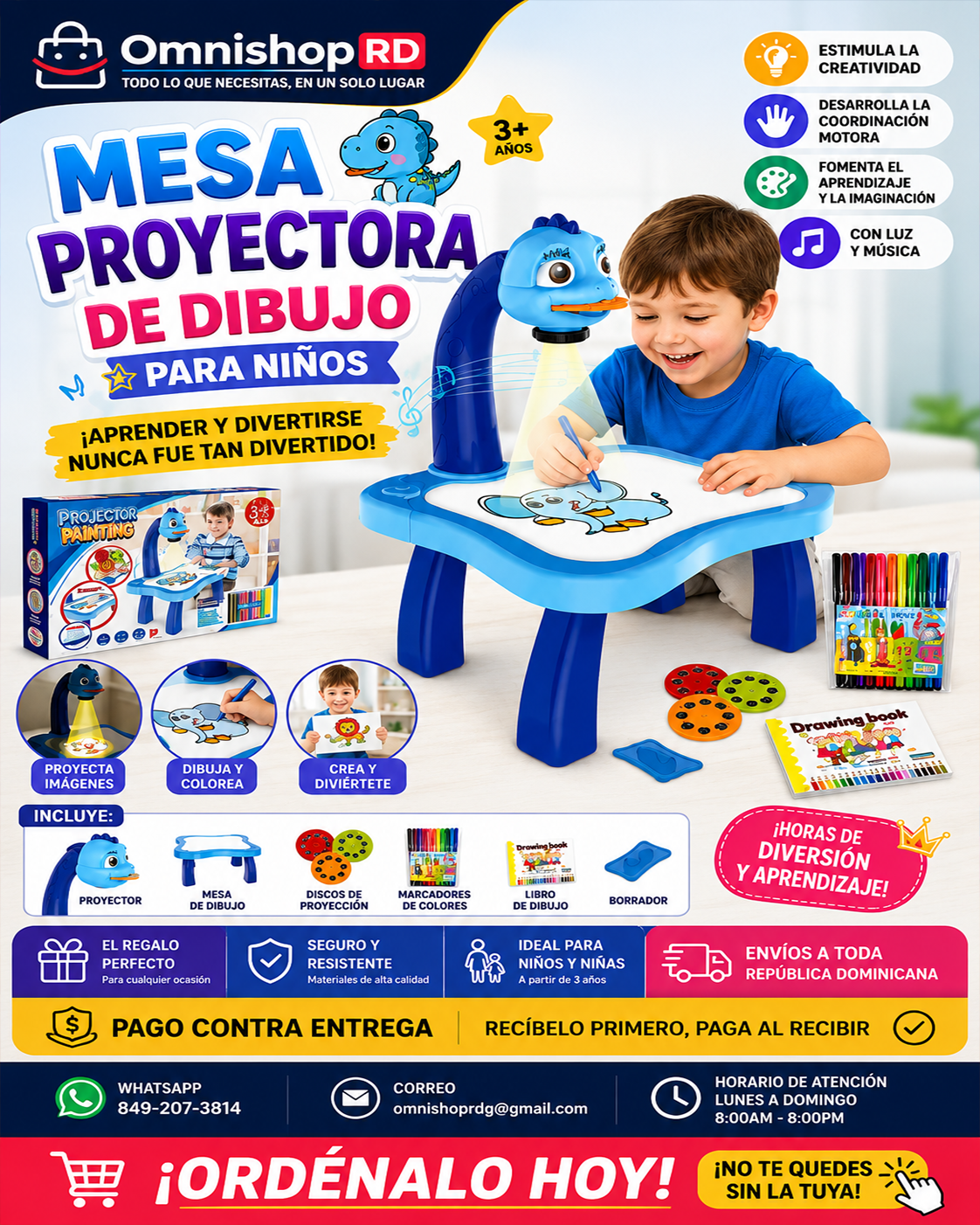 🦕✨ MESA PROYECTORA DE DIBUJO PARA NIÑOS