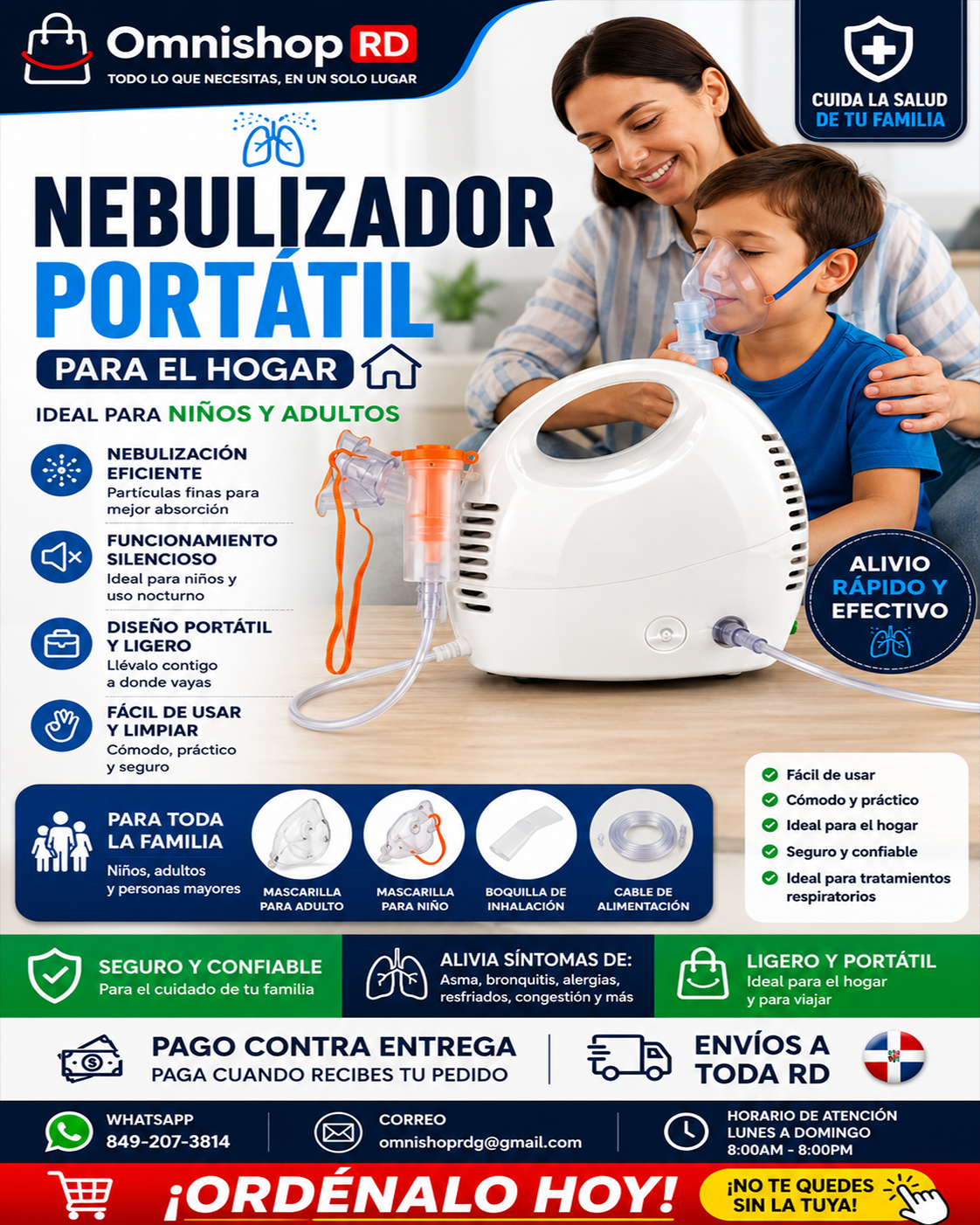 🌬️💙 NEBULIZADOR PORTÁTIL PARA EL HOGAR