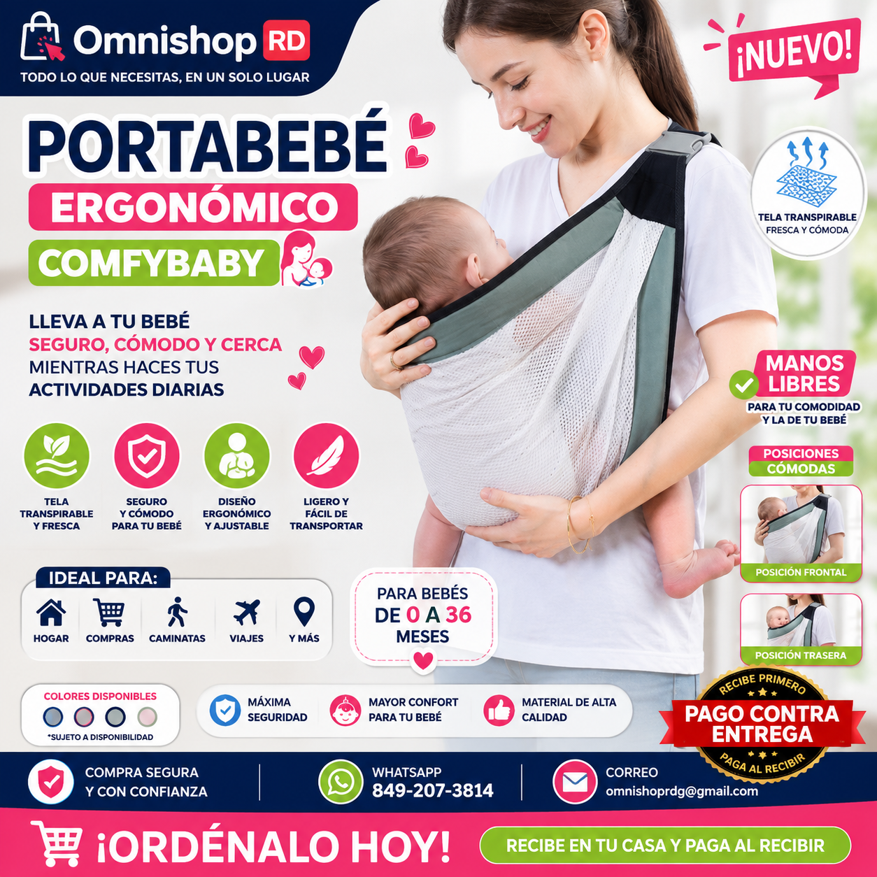 👶💖 PORTABEBÉ ERGONÓMICO COMFYBABY 💖👶