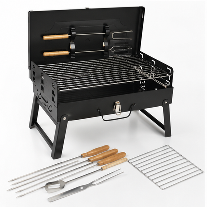 Parrilla BBQ Portátil Plegable — ¡Lleva la Fiesta a Donde Quieras!
