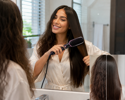 💇‍♀️ Cepillo Alisador Eléctrico 2 en 1 — Liso Perfecto en Minutos