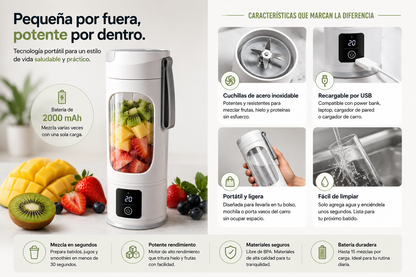 Licuadora Portátil Recargable XL-8 – Pago Contra Entrega RD