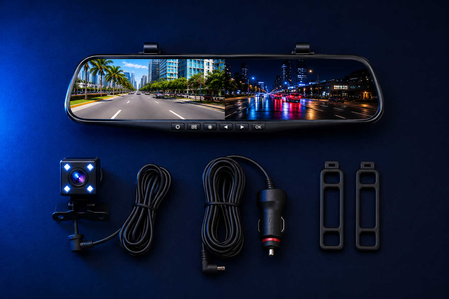 📹 Cámara DVR para Carro 3 en 1 — Full HD 1080P con Cámara de Reversa