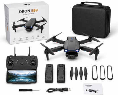🚁 Dron E99 Cámara Dual 4K WiFi — Zoom 50x, Plegable, Control desde tu Celular