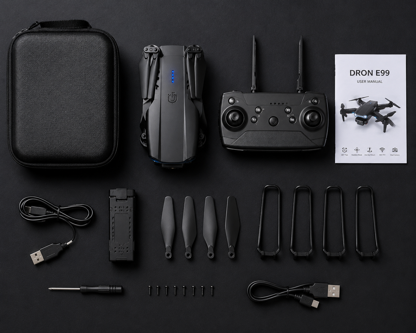 🚁 Dron E99 Cámara Dual 4K WiFi — Zoom 50x, Plegable, Control desde tu Celular