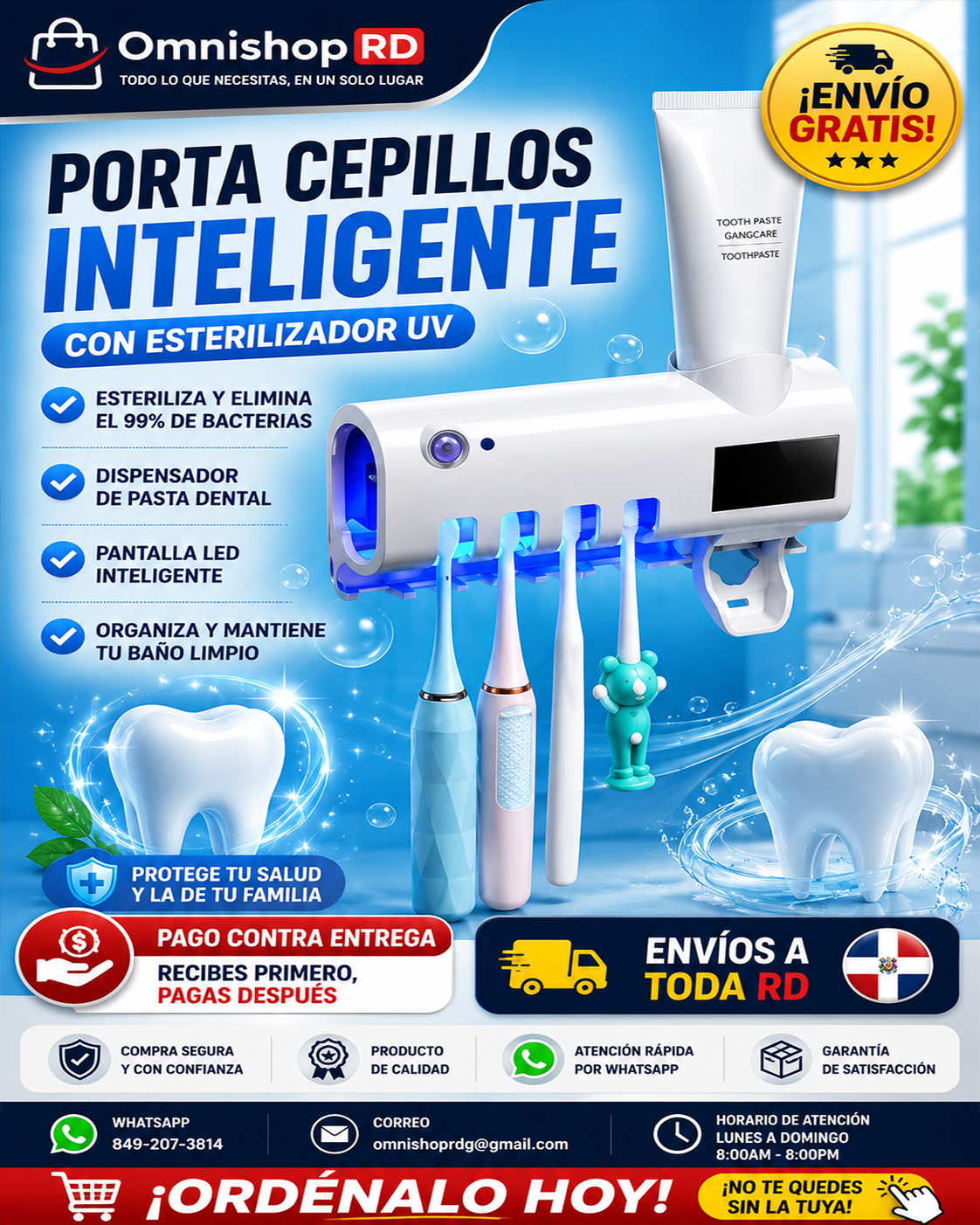 🦷✨ Esterilizador UV para Cepillos Dentales – Protección y limpieza para tu sonrisa