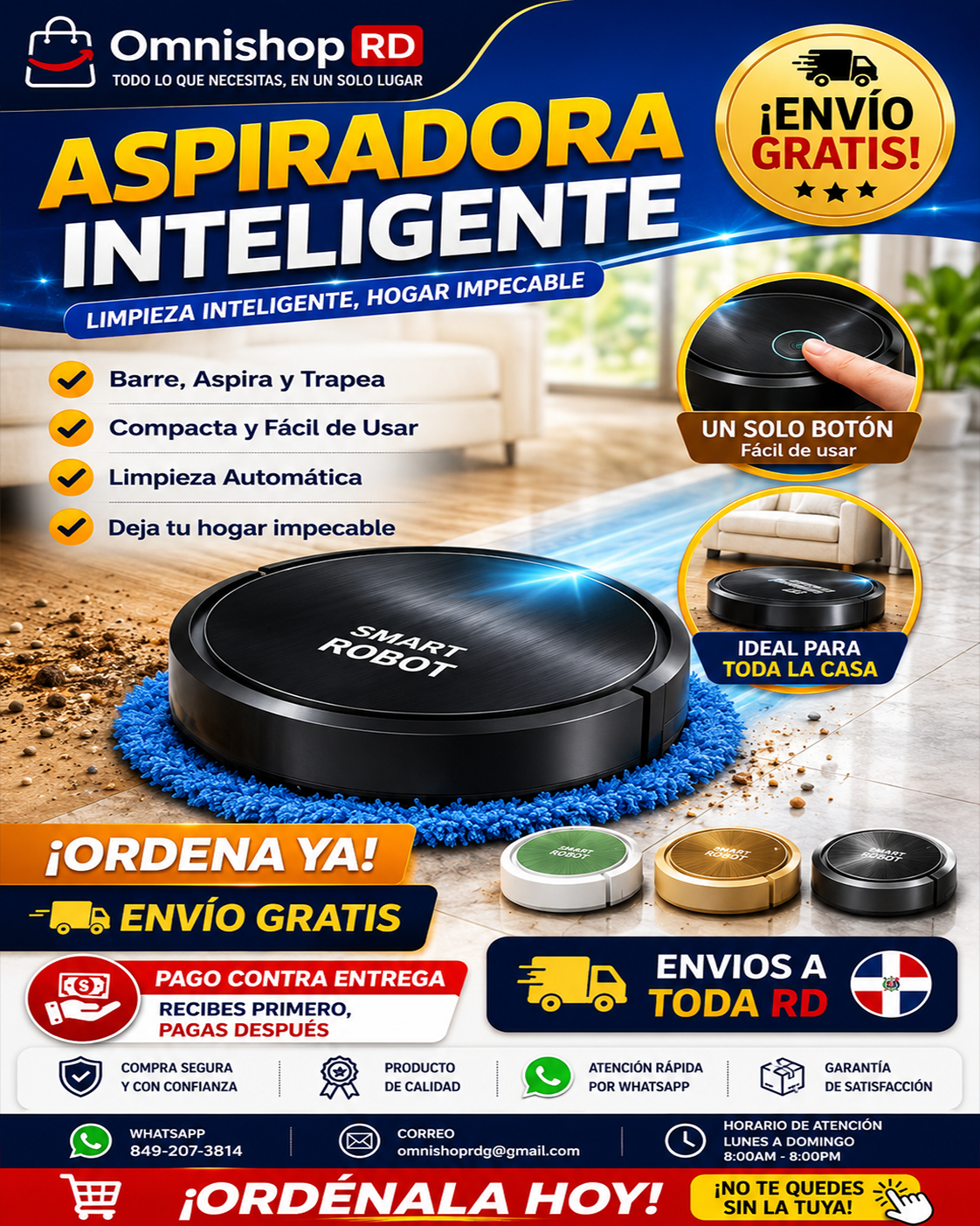 🤖✨ ASPIRADORA INTELIGENTE CON TRAPEADOR XM12