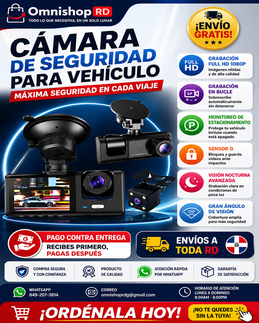 🚗CÁMARA PARA AUTOMÓVIL WIFI 3 EN 1 HD 1080P📹