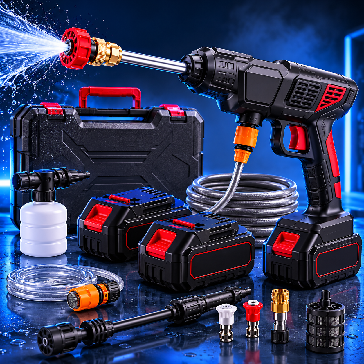 💧 Hidrolavadora Inalámbrica 48V — Kit Completo con 2 Baterías