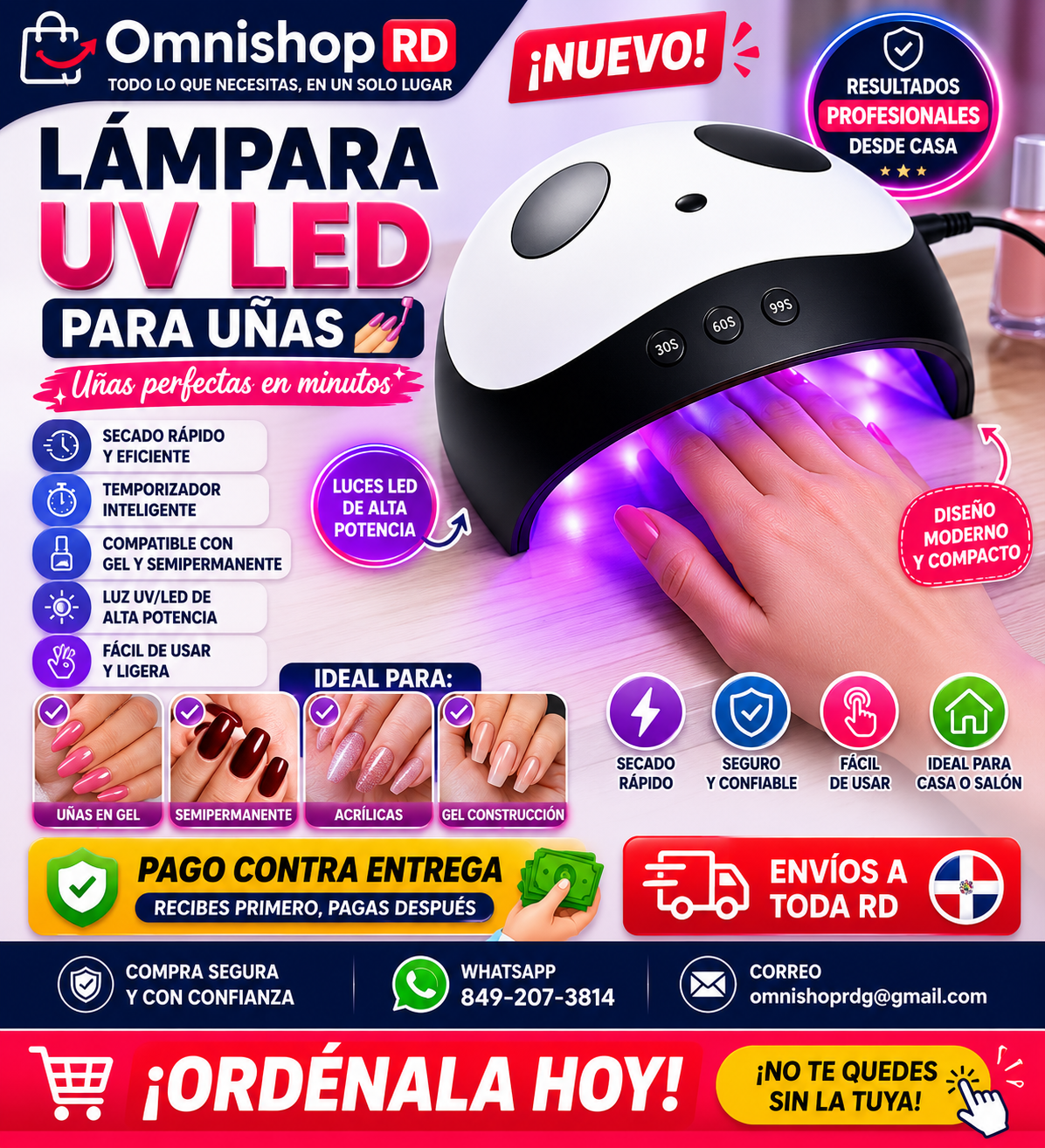 💅✨ LÁMPARA UV LED PARA UÑAS PROFESIONAL ✨💅