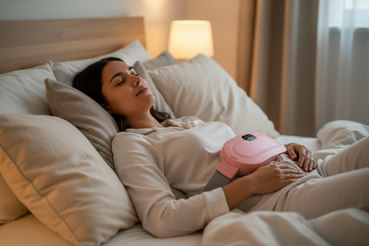 Mujer descansando en cama