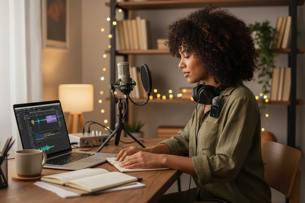 Podcaster en home office