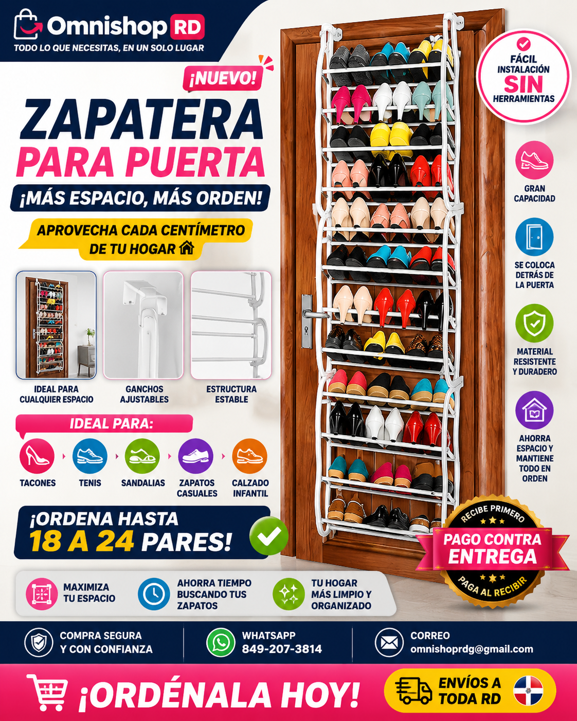 👠✨ ZAPATERA ORGANIZADORA PARA PUERTA ✨👟